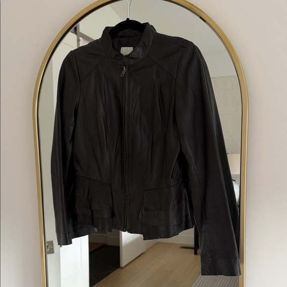 Halogen Women's Black Leather Jacket - Picture 2 of 8
